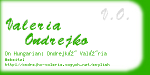 valeria ondrejko business card